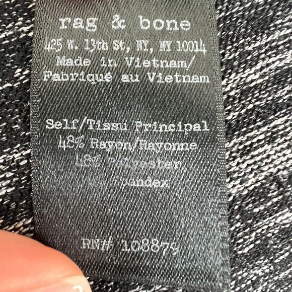 RAG & BONE Heathered Gray Long Sleeve Scoop Neck Side Ruched Bodycon Dress Sz M - Picture 7 of 7